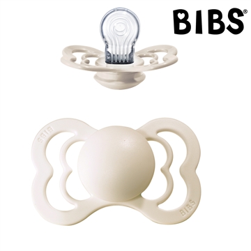 Bibs med navn - Symmetrisk Silikone - Supreme Ivory